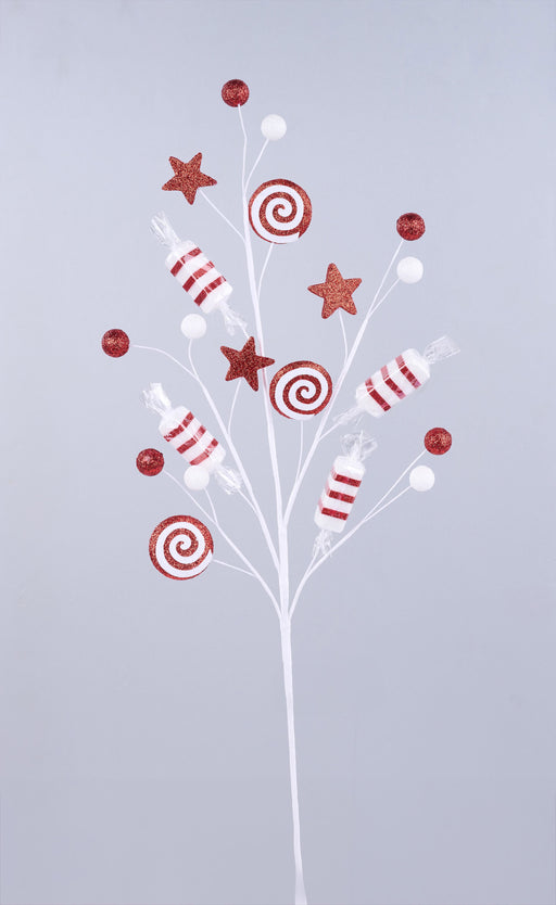 29"L Glittered Candy Spray Red/White XS123732