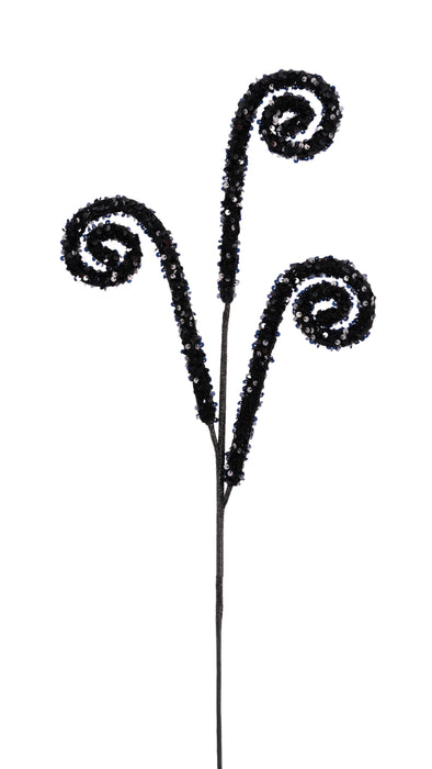 29"L Sequin Curl Spray X3 Black XS125202