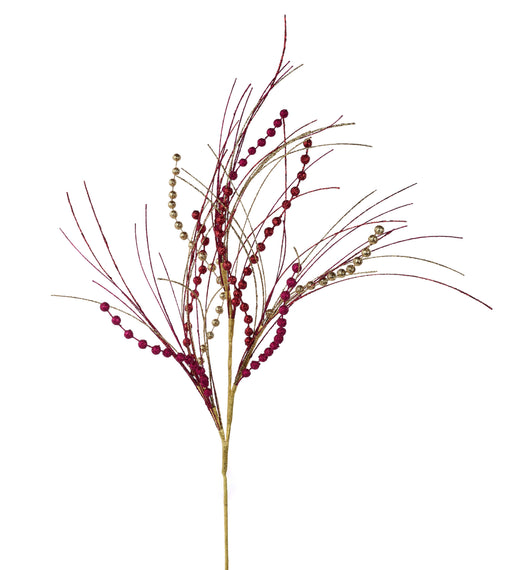 31"L Glittered Bead Spike/Fishline Spray Red/Hot Pink/Gold XS1535AA - DecoExchange®