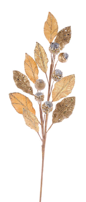 30"L Magnolia Leaf/Pomegranate Spray Light Gold XS209438