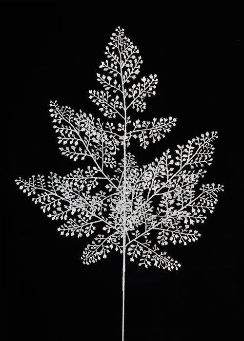 27"L Metallic Fern Leaf Spray Silver XS244326 - DecoExchange