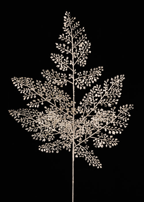 27"L Metallic Fern Leaf Spray Champagne XS244369