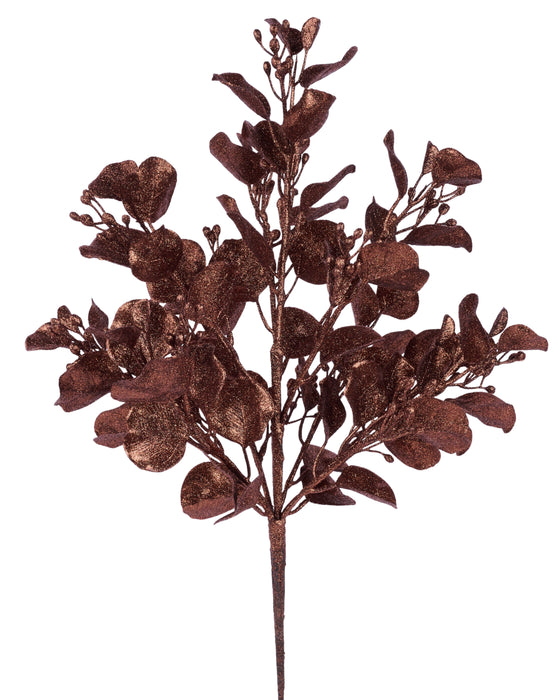 17.5"L Glitter Eucalyptus Bush Brown XS250304