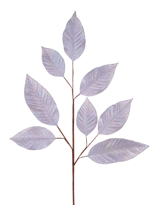 31.5" Iridescent Magnolia Leaf Spray Silver XS251726 - DecoExchange®