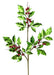 30"L Metallic Berry/Leaf Spray Red/Emerald Green XS7529