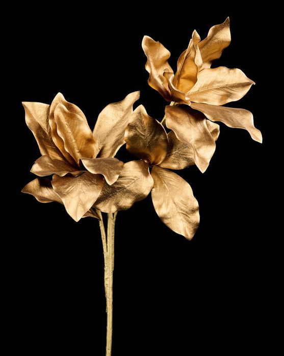 24"L Magnolia Leaf Spray Two-Tone Gold XS758408