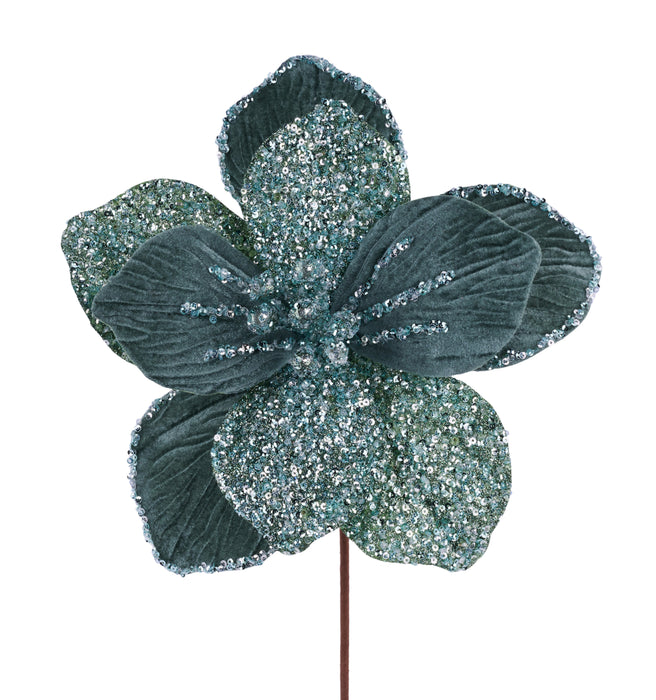 17"L X 9.5"Dia Sequin Magnolia Pick Smoke Blue XS765553