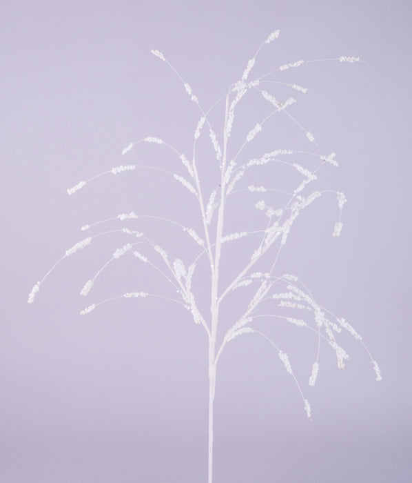 38"L Glitter/Bead Seed Spray White XS999527 - DecoExchange