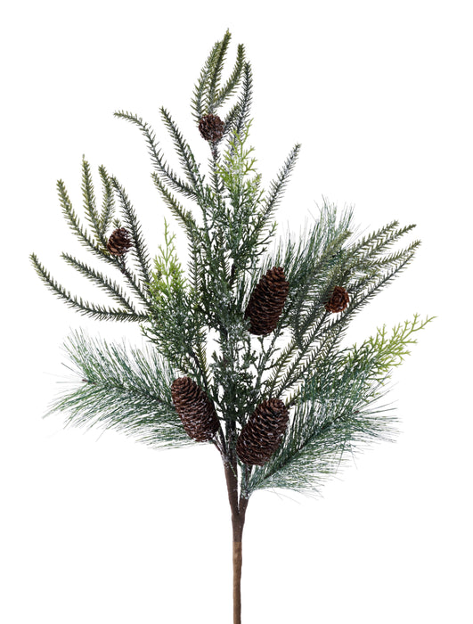 30"L Iced Pine/Arborvitae Spray Tt Green/Natural XV769209 - DecoExchange®