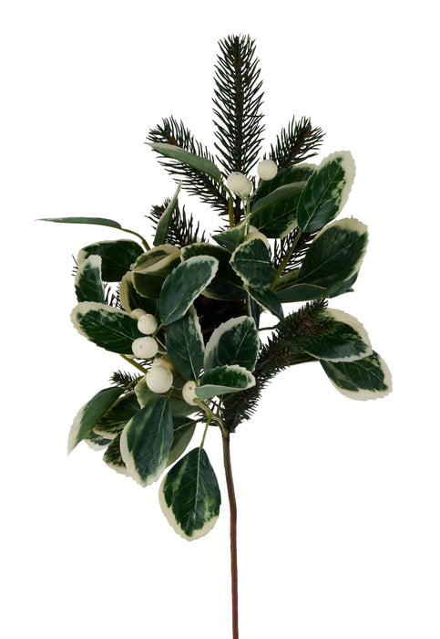 21"L Leaf/Pine/Pinecone/Berry Spray Green/Ivory XX8826C5 - DecoExchange