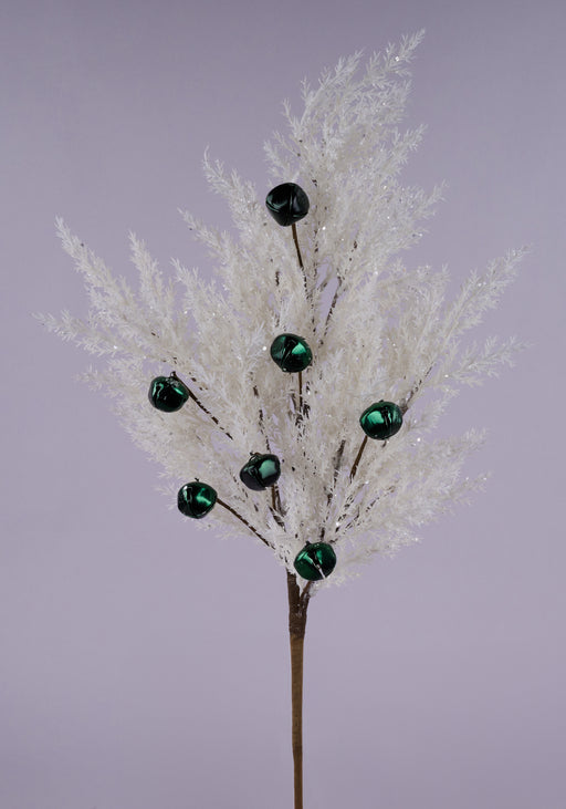 30"L Glttr Juniper/Jingle Bell Spray White/Shiny Hunter Green XX889812