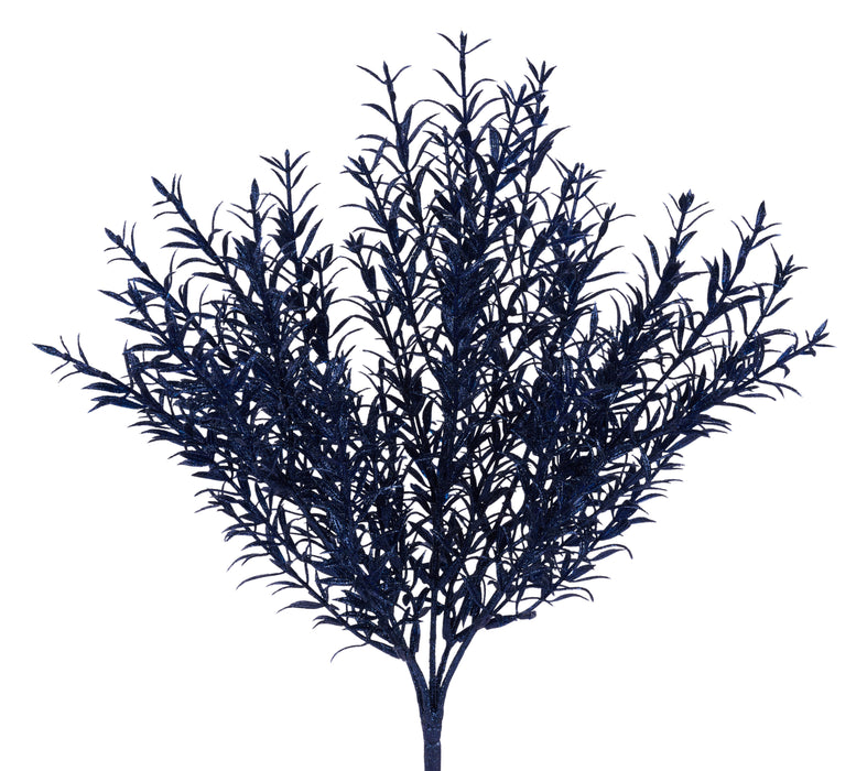13"L Glitter Rosemary Bush Navy Blue XX970419