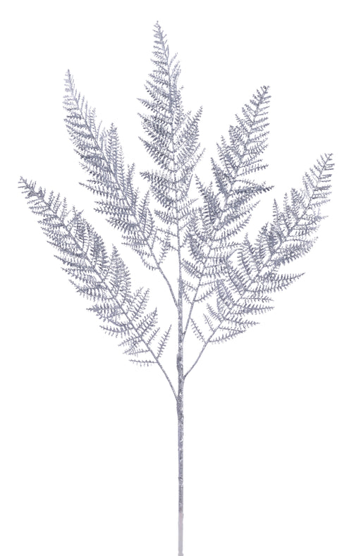 27"L Glitter Fern Spray Silver XX971726 - DecoExchange®