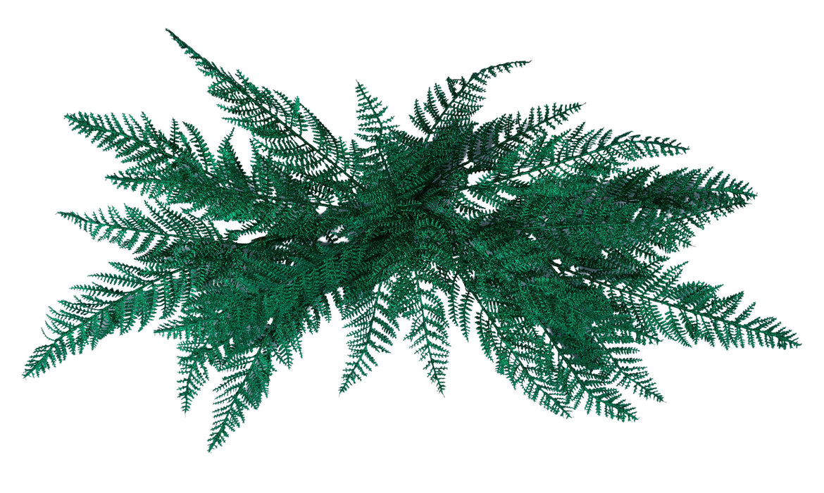 32"L Glitter Fern Swag Emerald Green XX971906 - DecoExchange