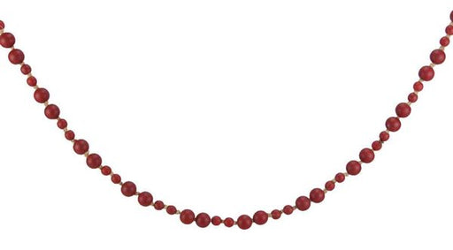 39"L Mixed Size Round Wood Bead Garland Cranberry MZ197833