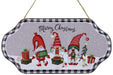 12"L x 6.25"H Merry CHRISTMAS/GNOME Sign Grey/Wht/Red/Grn/Blk XC6258