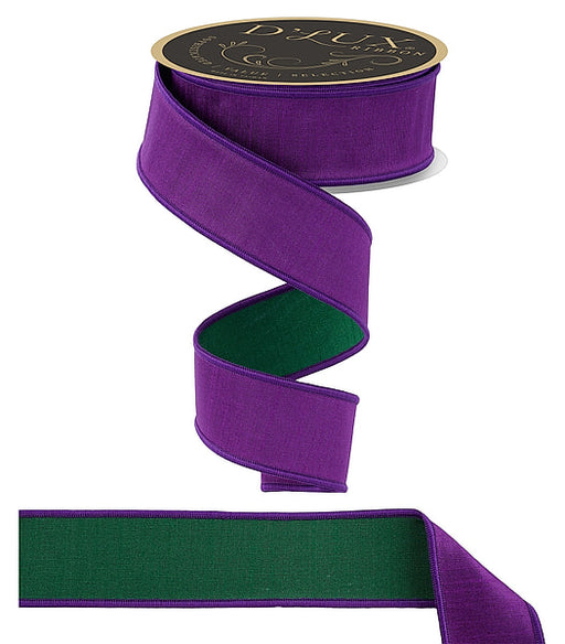 1.5" X 10YD Dupioni Fused Purple/Emerald Green LX4033K7