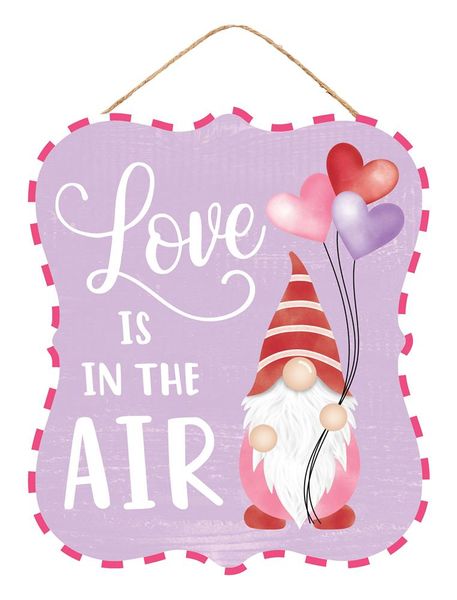 10.5"H x 9"L Love Is in the Air Sign Lavender/White/Pink AP7184