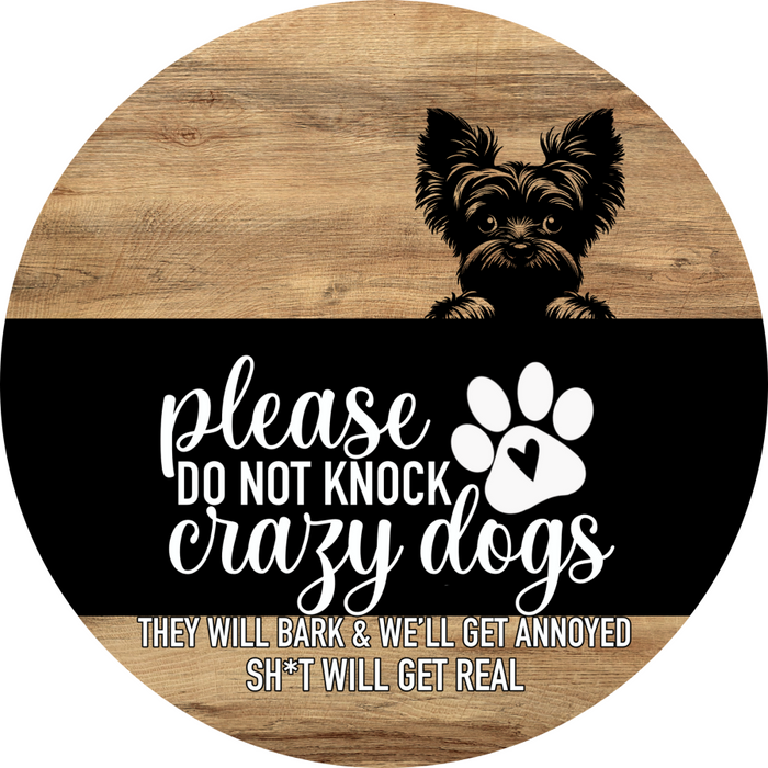Dog Door Hanger, Hello Brought Treats Door Hanger, DCO-01975-DH, 18" Round Wood