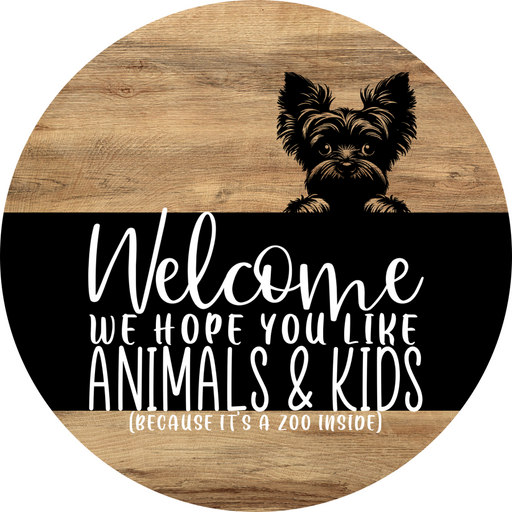 Dog Door Hanger, Hello Brought Treats Door Hanger, DCO-01975-DH, 18" Round Wood