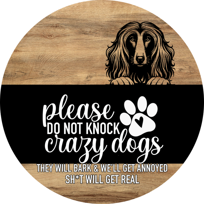 Dog Door Hanger, Hello Brought Treats Door Hanger, DCO-01975-DH, 18" Round Wood