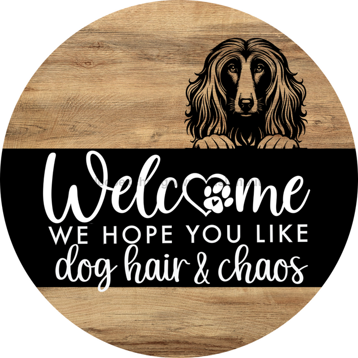 Dog Door Hanger, Hello Brought Treats Door Hanger, DCO-01975-DH, 18" Round Wood