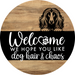 Dog Door Hanger, Hello Brought Treats Door Hanger, DCO-01975-DH, 18" Round Wood