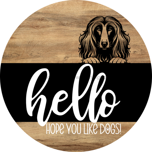 Dog Door Hanger, Hello Brought Treats Door Hanger, DCO-01975-DH, 18" Round Wood