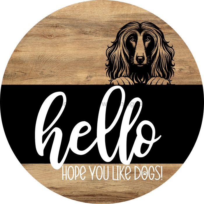 Dog Door Hanger, Hello Brought Treats Door Hanger, DCO-01975-DH, 18" Round Wood