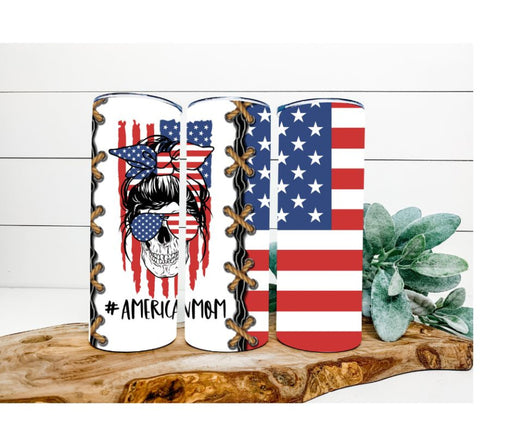 American Flag Tumbler, #American Mom Tumbler 20 oz Skinny Tumbler DECOETUMBLER-260 - DecoExchange®