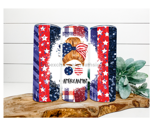 American Mom, 20 oz Skinny Tumbler DECOETUMBLER-158 - DecoExchange