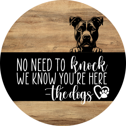 Dog Door Hanger, Hello Brought Treats Door Hanger, DCO-01975-DH, 18" Round Wood