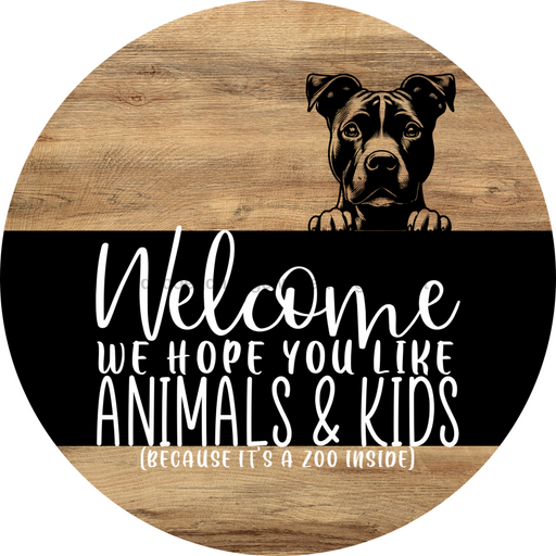 Dog Door Hanger, Hello Brought Treats Door Hanger, DCO-01975-DH, 18" Round Wood