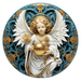 Angel Sign Religious Scene Decoe-4915 10 Metal Round