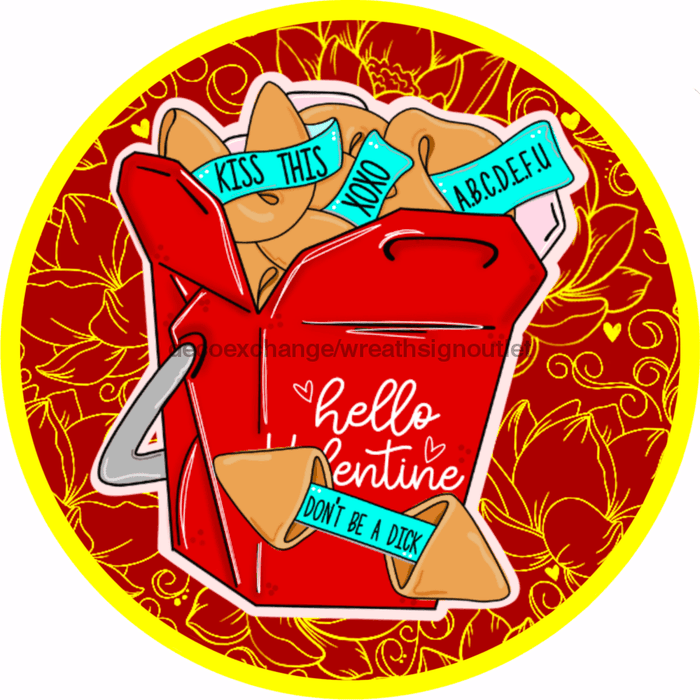 Wreath Sign, Anti-Valentine Sign, Valentine Funny, 10" Round Metal Sign CR-027, DecoExchange, Sign For Wreath - DecoExchange