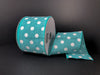 Aqua Stiff Linen/Wht Dots 2.5’’X10Y 41243-40-45 Ribbon