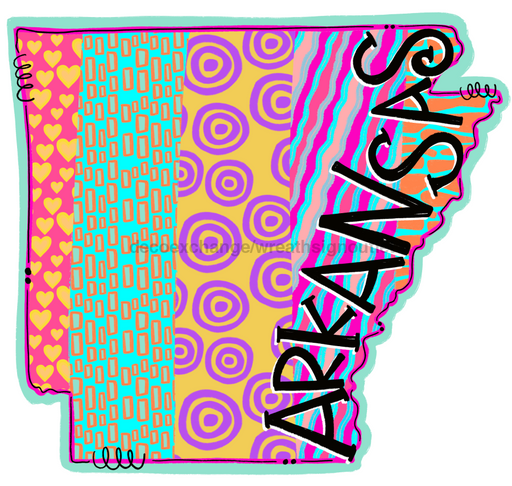 Arkansas Sign State Door Hanger Wood Sign Decoe-W-0142 22