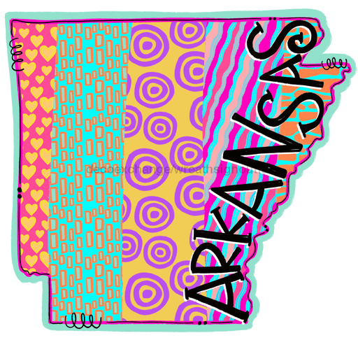 Arkansas Sign State Door Hanger Wood Sign Decoe-W-0142 22