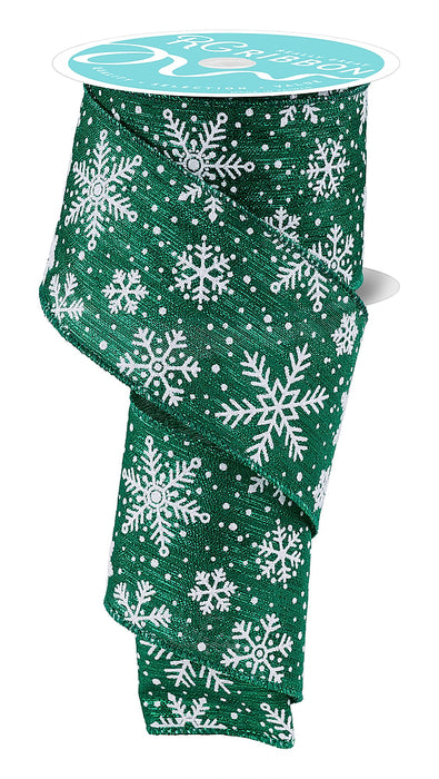 2.5"X10Yd Multi Snowflake/Met Emerald/White RGH151906