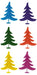11"HX8.5"L Flocked Whimsical Tree 6 Assorted Bright Colors XT858699
