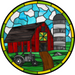 Barn Sign Stained Glass Decoe-4036-A Wreath 12’ Metal Round