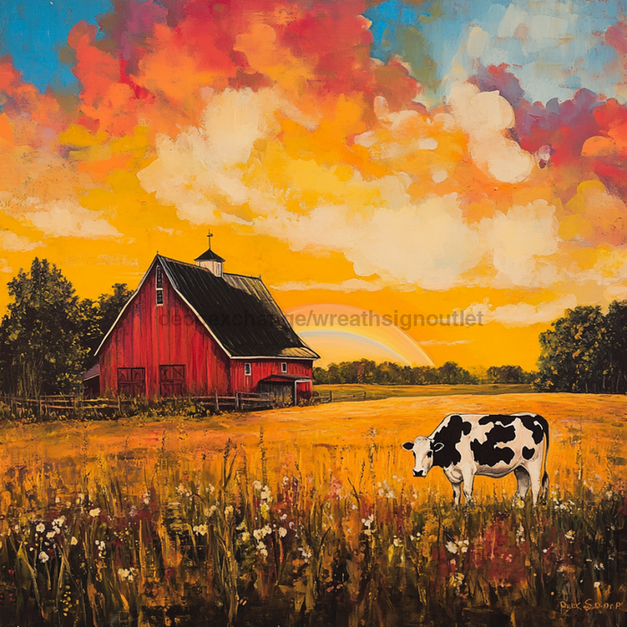 Barn Yard Sign, DCO-13425, Sign For Wreath, 10x10" Metal Sign