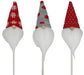 3 Asst 12.25"L KNIT/FAUX Fur Gnome Pick Red/White/Grey XP1022