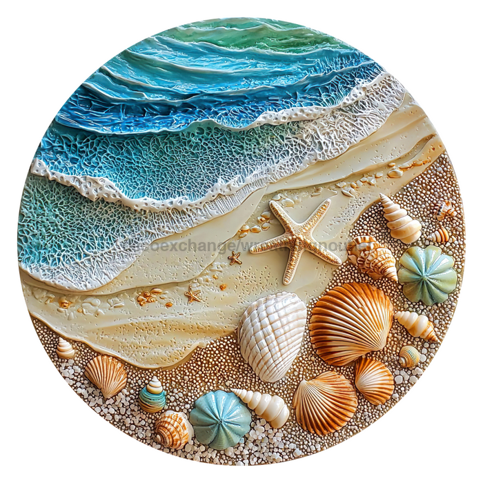 Beach Sign, DCO-102712-D, Sign For Wreath, 18" Door Hanger