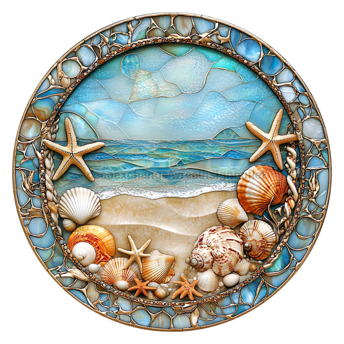 Beach Sign, DCO-102715-D, Sign For Wreath, 10" Wood Sign