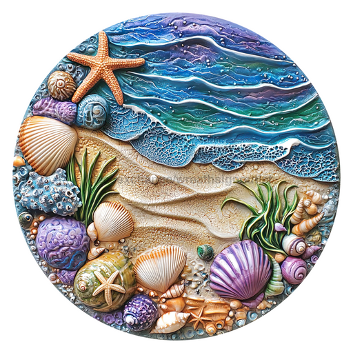 Beach Sign, DCO-102718-D, Sign For Wreath, 10" Wood Sign