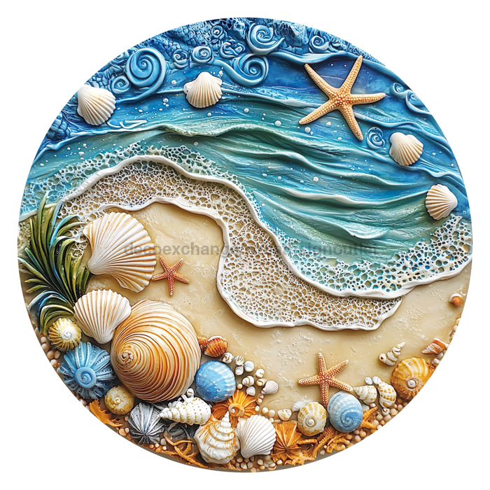 Beach Sign, DCO-102720, Sign For Wreath, 10" Metal Sign