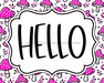 Beauty Pink Mushroom Sign, Hello Sign, DCO-01319, Sign For Wreath, 8x10" Metal Sign - DecoExchange®