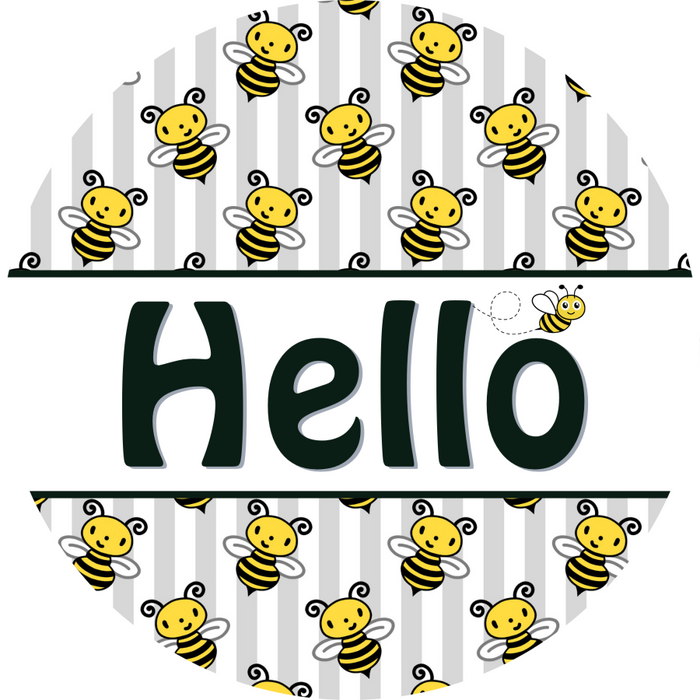 Bee Door Hanger Hello Dco - 01412 - Dh 18’ Round Wood