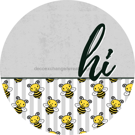 Bee Door Hanger Hello Dco-01417-Dh 18’ Round Wood
